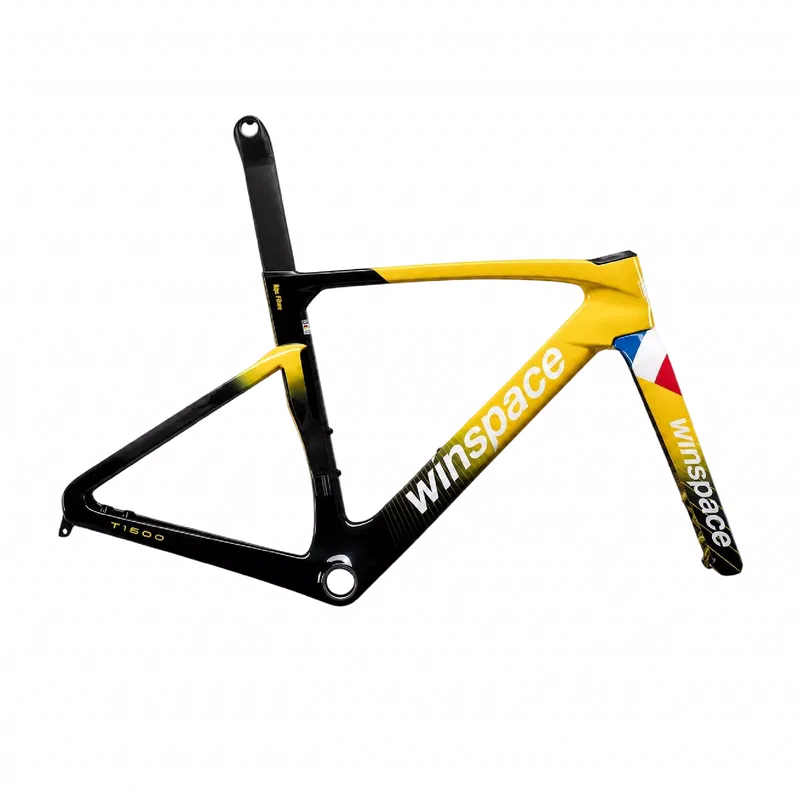 Winspace T1600 — cadre carbone aéro, coloris Blacktail Yellow, vue studio